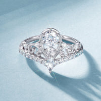 925 Sterling Silver 0.5 Carat Moissanite Ring in Size 6 for Women