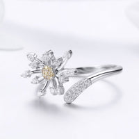 925 Sterling Silver Ring with Plated Platinum and Pavé Setting CZ