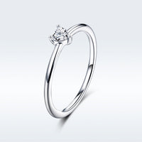 925 Sterling Silver Ring Size 6.0 with CZ and Platinum Plating for Women