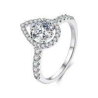 925 Sterling Silver Moissanite 1 Carat Pendant Ring Size 6 for Women