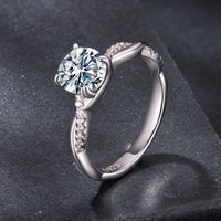 925 Sterling Silver Moissanite 0.65 Carat Ring Size 6 for Women