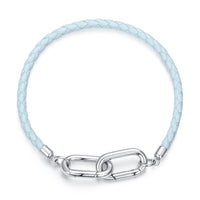 925 Sterling Silver White Gold Plated Hand Rope 17cm Bracelet for Women