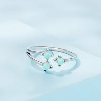 925 Sterling Silver Translucent Opal Ring for Women