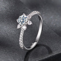 925 Sterling Silver Pavé Moissanite Ring with CZ - Size 6