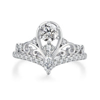 925 Sterling Silver 0.5 Carat Moissanite Ring in Size 6 for Women