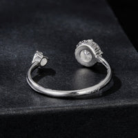 925 Sterling Silver Moissanite 0.5ct & 0.2ct Ring in Size E for Women