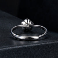 925 Sterling Silver White Gold Plated Moissanite Ring Size E for Women