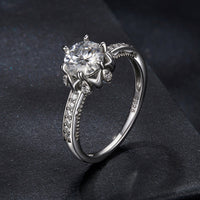 925 Sterling Silver Moissanite Ring 1ct Size 6