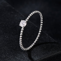 925 Sterling Silver 3mm Moissanite Ring for Women - Size 6