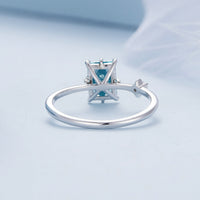 925 Sterling Silver 1.40mm Width CZ & Glass Ring Size 6 for Women
