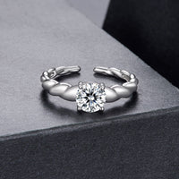 925 Sterling Silver Moissanite 0.65 Carat Ring for Women Size E
