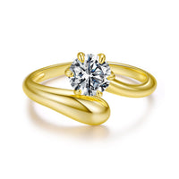 925 Sterling Silver 1 Carat Moissanite Ring for Women