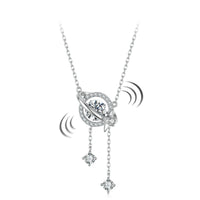 925 Sterling Silver White Gold Plated Moissanite CZ Pavé 40+5cm Necklace for Women
