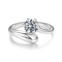 925 Sterling Silver 1 Carat Moissanite Ring for Women