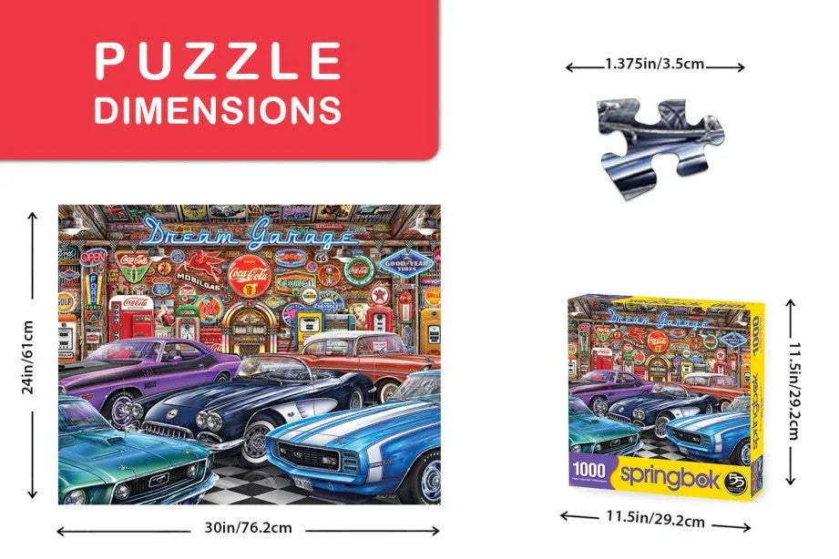 Dream Garage 1000 Piece Jigsaw Puzzle by Springbok Puzzles - Classic Car Puzzle - BIG FRENCHIES