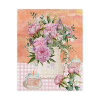 Puzzle: Pink Flowers and Orange Sunset - BIG FRENCHIES
