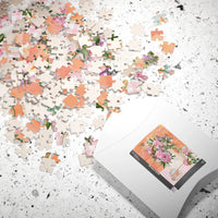 Puzzle: Pink Flowers and Orange Sunset - BIG FRENCHIES