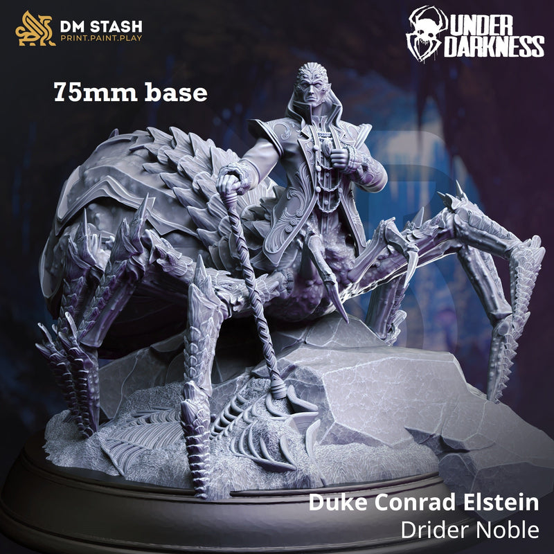 Duke Conrad Elstein (Male Drider Noble)-3D Printed Miniatures-BIG FRENCHIES-All Systems Go Games