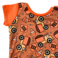 Dump Trucks Zip Romper