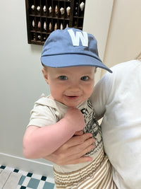 Dusty Blue Letter Baseball Hat - BIG FRENCHIES