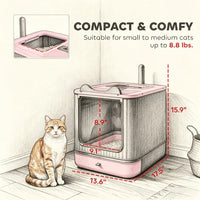 Cat Litter Box with Adjustable Front 17.5 Inches X 13.6 Inches X 15.9 Inches