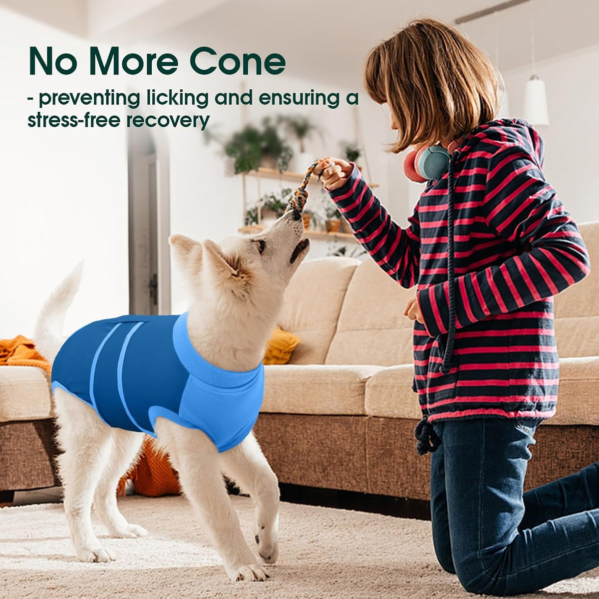 Female Dog Recovery Suit After Spay, XS–2XL
