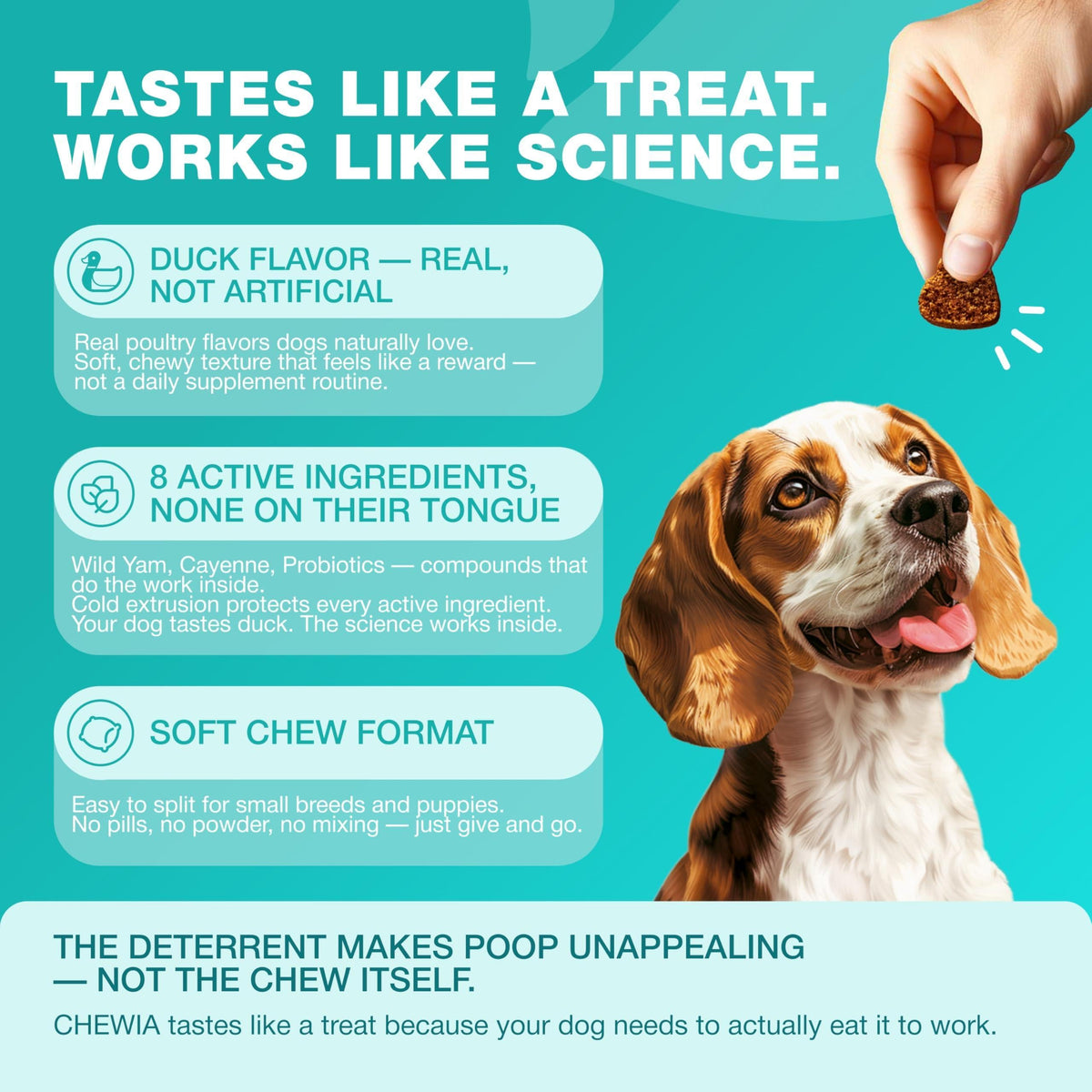 No Poo Chews for Dogs  Coprophagia Deterrent  Dog Probiotics for Digestive Health with Enzymes  Canine Stool Eating Deterrent  Digestive, Dental, Gut & Immune Health Treats  No Poop Eating