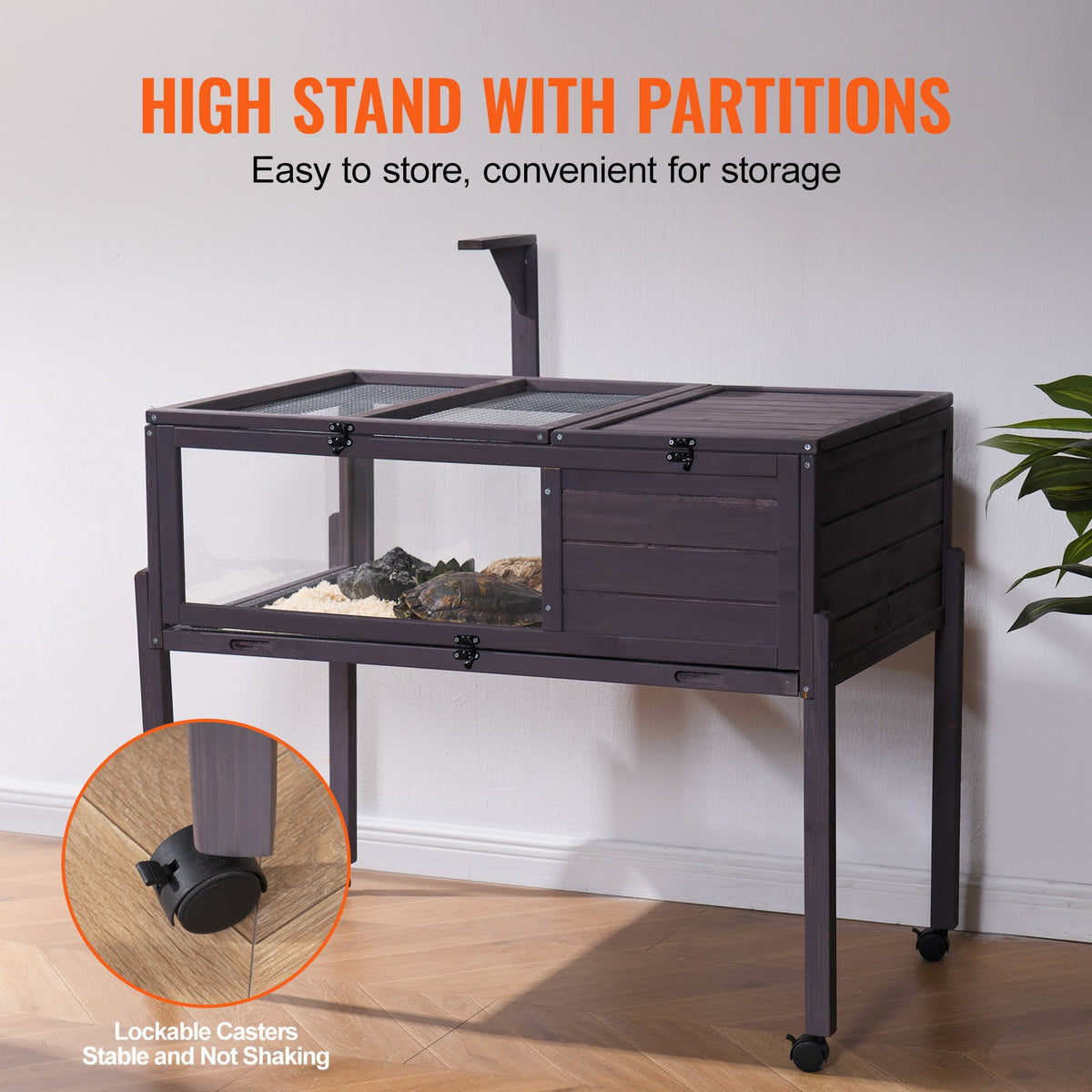 Wooden Tortoise House Rolling Tortoise Habitat Indoor & Outdoor For Snakes