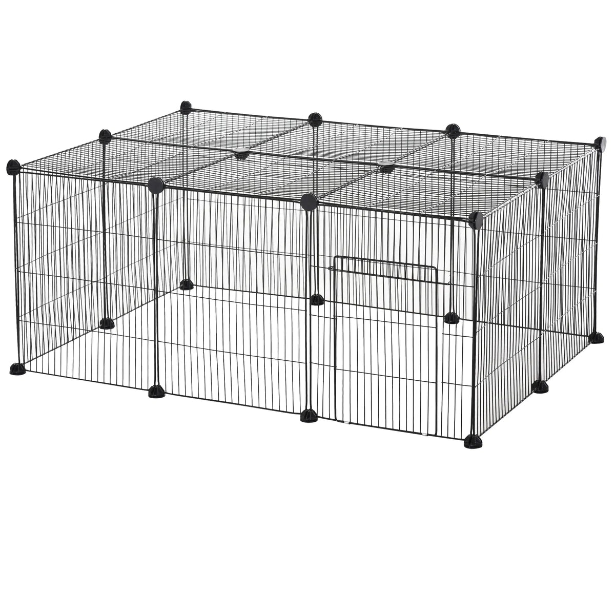 Small Animal Cage for Bunny, Guinea Pig, Chinchilla, Hedgehog, Portable Pet Enclosure with Door, 16 Panels