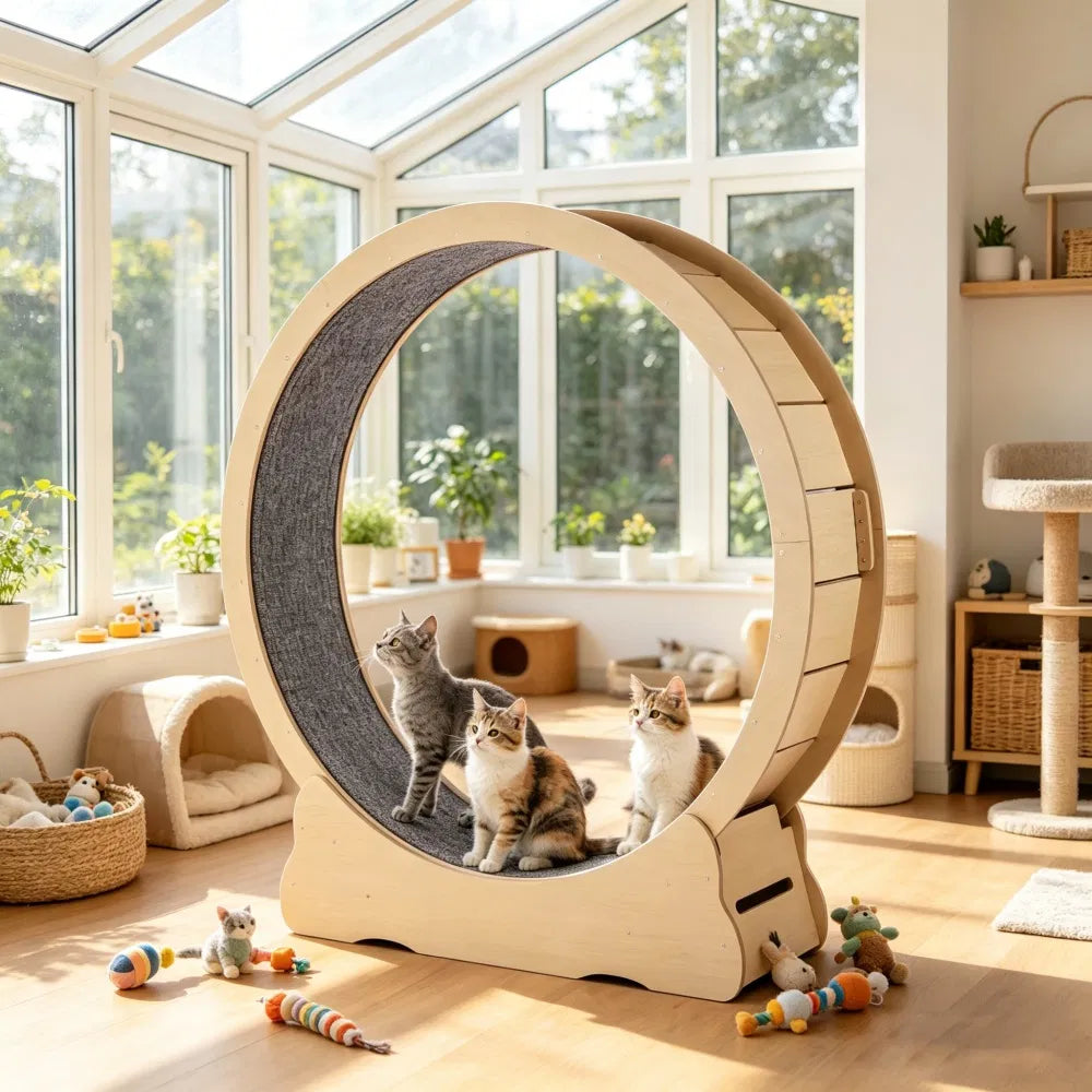 Wooden Cat Exercise Wheel