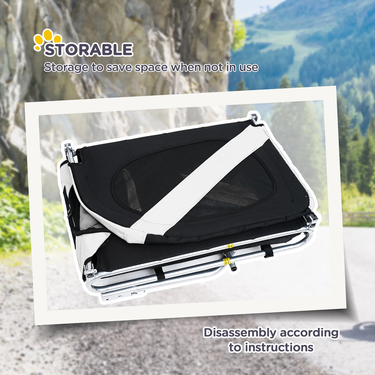 Dog Bike Trailer, Pet Cart Bicycle, Wagon Cargo Carrier Attachment with Hitch, Reflectors, Flag for Medium Dogs, Pet Whe