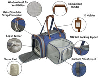 Mr. Peanut's Gold Series Mini Size Airline Compliant Expandable Pet Carrier - BIG FRENCHIES