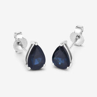 1.60 Carat Genuine Blue Sapphire 10K White Gold Earrings
