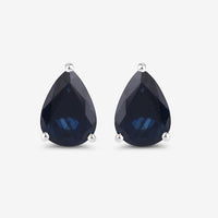 1.60 Carat Genuine Blue Sapphire 10K White Gold Earrings