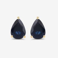 1.60 Carat Genuine Blue Sapphire 10K Yellow Gold Earrings
