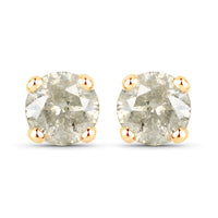1.16 Carat Genuine LB Diamond 14K Yellow Gold Earrings