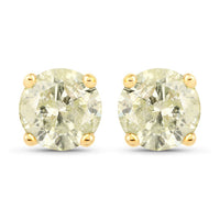 1.12 Carat Genuine LB Diamond 14K Yellow Gold Earrings