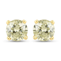 1.15 Carat Genuine LB Diamond 14K Yellow Gold Earrings