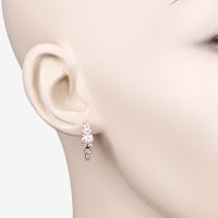 1.32 Carat Genuine Morganite and White Topaz .925 Sterling Silver Earrings