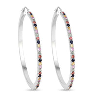 2.24 Carat Genuine Multi Sapphire .925 Sterling Silver Earrings