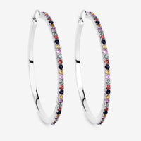 2.24 Carat Genuine Multi Sapphire .925 Sterling Silver Earrings