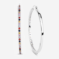 2.24 Carat Genuine Multi Sapphire .925 Sterling Silver Earrings