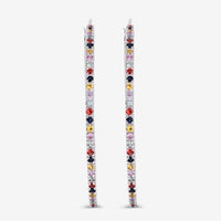 2.24 Carat Genuine Multi Sapphire .925 Sterling Silver Earrings