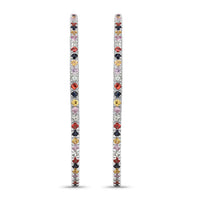 2.24 Carat Genuine Multi Sapphire .925 Sterling Silver Earrings