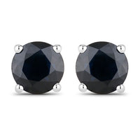 1.70 Carat Genuine Blue Sapphire 10K White Gold Earrings