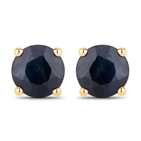 1.70 Carat Genuine Blue Sapphire 10K Yellow Gold Earrings