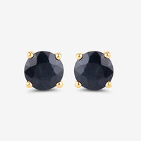 1.70 Carat Genuine Blue Sapphire 10K Yellow Gold Earrings