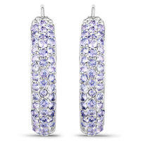 3.06 Carat Genuine Tanzanite .925 Sterling Silver Earrings