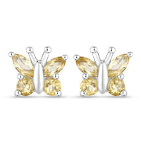 0.88 Carat Genuine Citrine .925 Sterling Silver Earrings