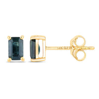 0.80 Carat Genuine Blue Sapphire 14K Yellow Gold Earrings